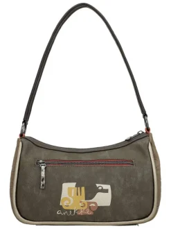 Sac beige à imprimé avec une bandoulière réglable et un anse
