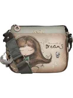 Sac beige orné de motifs exclusifs et pourvu d'une bandoulière réglable