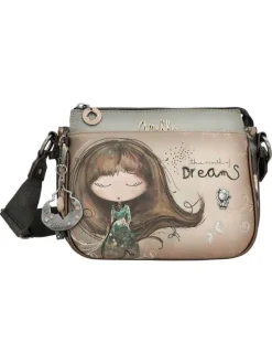 Sac beige orné de motifs exclusifs et pourvu d'une bandoulière réglable