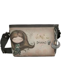 Sac beige orné de motifs exclusifs et pourvu d'une bandoulière réglable