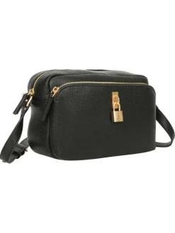 Sac besace noir uni avec anse et bandoulière amovibles