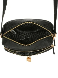 Sac besace noir uni avec anse et bandoulière amovibles