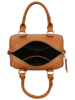 Sac bowling porté main camel uni pourvu d'une bandoulière plate réglable