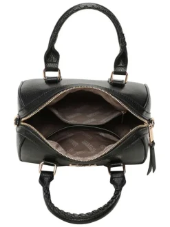 Sac bowling porté main noir uni pourvu d'une bandoulière plate réglable