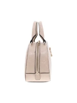 Sac Bowling rose avec monogrammes vernis all-over et matelassé