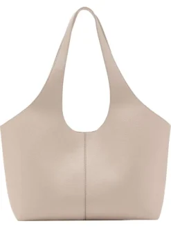 Sac cabas écru uni avec 2 bandoulières et une fermeture magnétique
