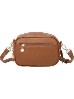 Sac camel fantaisie à motif léopard avec fermeture à glissière