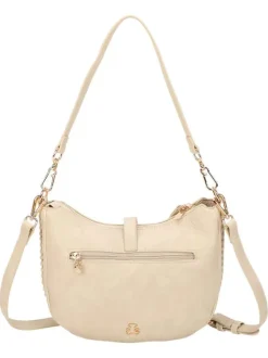 Sac écru forme banane à bandoulière amovible avec fermeture à glissière