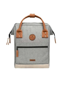 Sac à dos gris clair uni zippé avec pochettes interchangeables