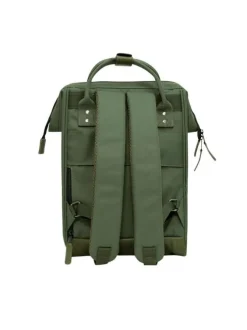 Sac à dos kaki Seoul avec logo de la marque et poches interchangeables