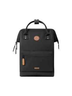 Sac à dos noir uni avec fermeture zippée et poches interchangeables