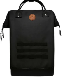 Sac à dos noir uni zippé avec pochettes interchangeables