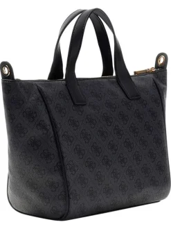 Sac à main anthracite pourvu d'une bandoulière plate amovible et réglable