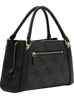 Sac à main anthracite pourvu d'une bandoulière plate amovible et réglable