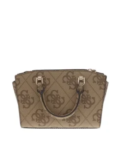 Sac à main avec motif monogrammes contrasté et bandoulière amovible