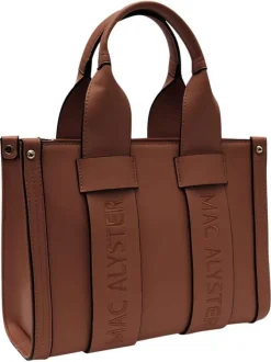 Sac à main camel uni avec fermeture à zip et muni de 2 anses