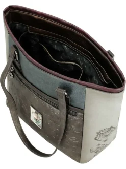 Sac à main multicolore à anses plates orné d'un motif effet aquarelle