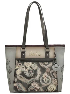 Sac à main multicolore à anses plates orné d'un motif effet aquarelle