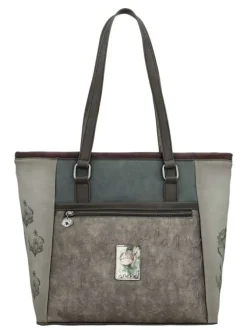 Sac à main multicolore à anses plates orné d'un motif effet aquarelle