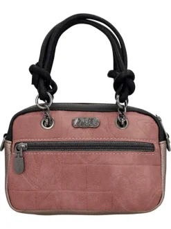 Sac à main multicolore pourvu de motifs exclusifs et d'une bandoulière amovible