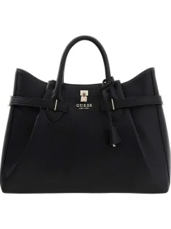 Sac à main noir aspect grainé pourvu d'une bandoulière amovible et réglable