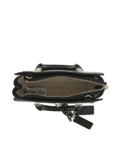 Sac à main noir avec détails dorés et bandoulière réglable et amovible