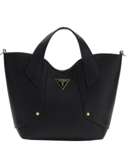 Sac à main noir en maille grainée pourvu d'un deuxième sac amovible