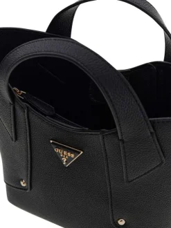 Sac à main noir en maille grainée pourvu d'un deuxième sac amovible