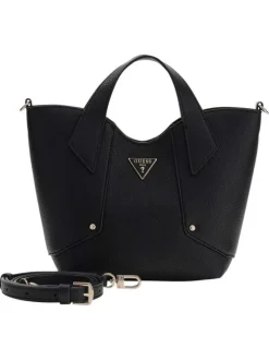 Sac à main noir en maille grainée pourvu d'un deuxième sac amovible