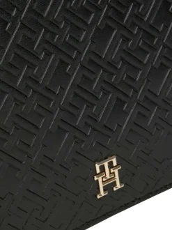 Sac à main porté à l'épaule noir uni avec une grande fermeture zippée