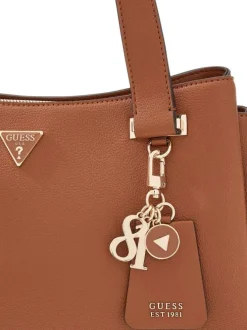 Sac à main porté épaule camel aspect grainé pourvu de deux anses plates