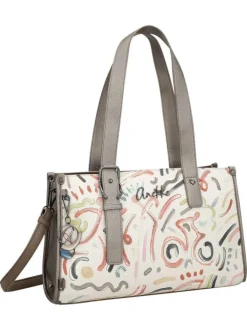 Sac à main porté épaule multicolore à motifs avec des anses et une bandoulière