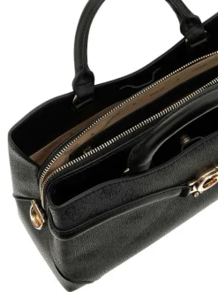 Sac à main porté épaule noir à imprimé monogramme avec une bandoulière amovible