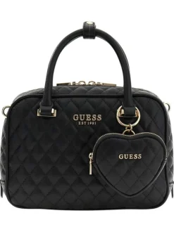 Sac à main porté épaule noir matelassé pourvu d'un porte-monnaie