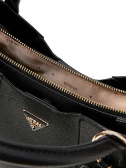 Sac à main à porté épaule noir pourvu d'une bandoulière amovible et réglable