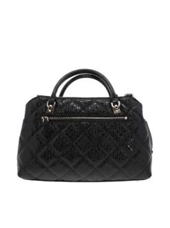 Sac à main à porté épaule noir pourvu d'une bandoulière amovible et réglable