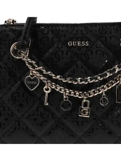 Sac à main à porté épaule noir pourvu d'une bandoulière amovible et réglable