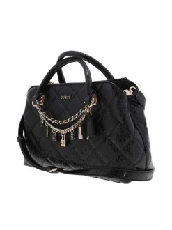 Sac à main à porté épaule noir pourvu d'une bandoulière amovible et réglable