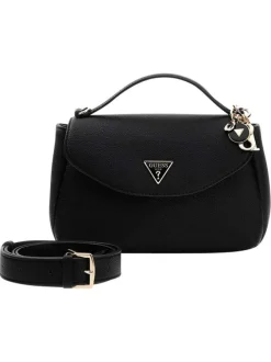 Sac à main porté épaule noir pourvu d'une bandoulière amovible et réglable