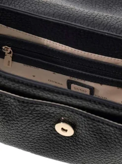 Sac à main porté épaule noir uni pourvu de deux anses amovibles