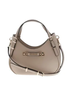 Sac à main porté épaule taupe avec bandoulière amovible et réglable