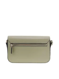 Sac à main à porté épaule vert en maille lisse avec logo de la marque
