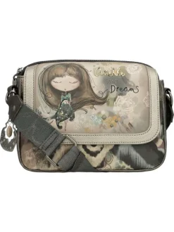 Sac marron orné de motifs exclusifs et pourvu d'une bandoulière réglable