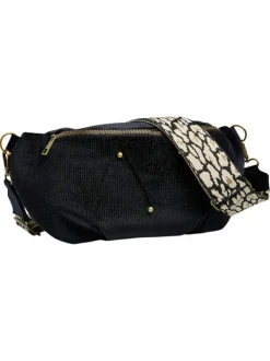 Sac noir avec bandoulière amovible et incrustation de fils lurex