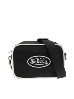 Sac noir uni avec une bandoulière ajustable et un compartiment