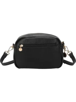 Sac noir uni à bandoulière amovible orné du logo de la marque