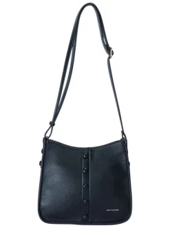 Sac noir uni à bandoulière réglable avec une fermeture zippée