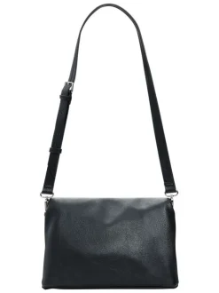 Sac noir uni pourvu d'une anse blanche et noire et d'une bandoulière