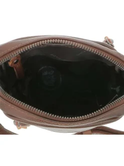 Sacoche en cuir marron à bandoulière ajustable et compartiment zippé
