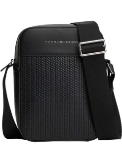Sacoche noire avec fermeture à glissière et logos de la marque